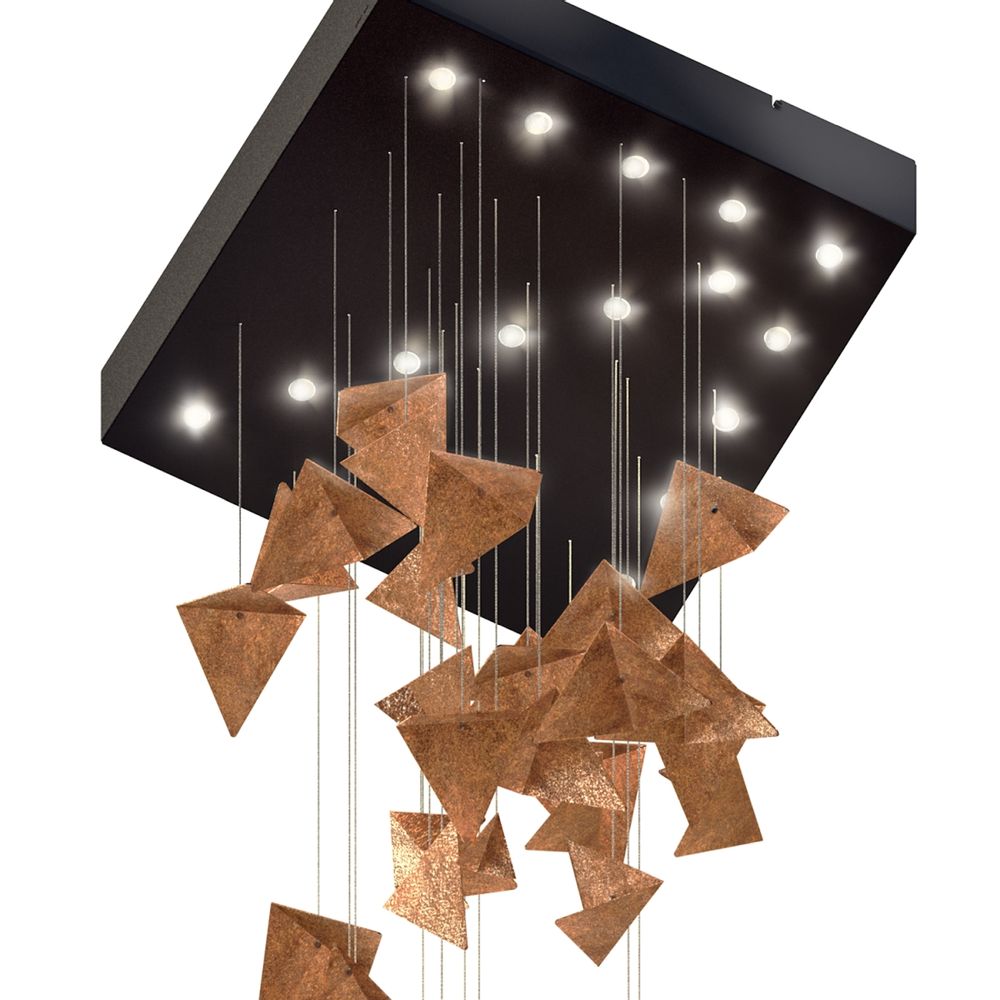 Hanging lights - PORTAL chandelier black&rust LGH0831 - GIE EL