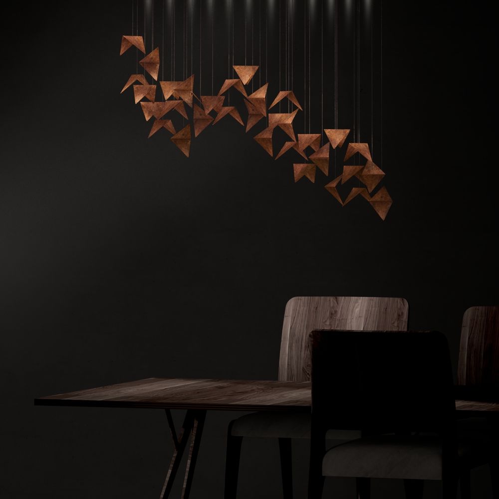 Suspensions - Lustre VILINE noir et rouille LGH0841 - GIE EL