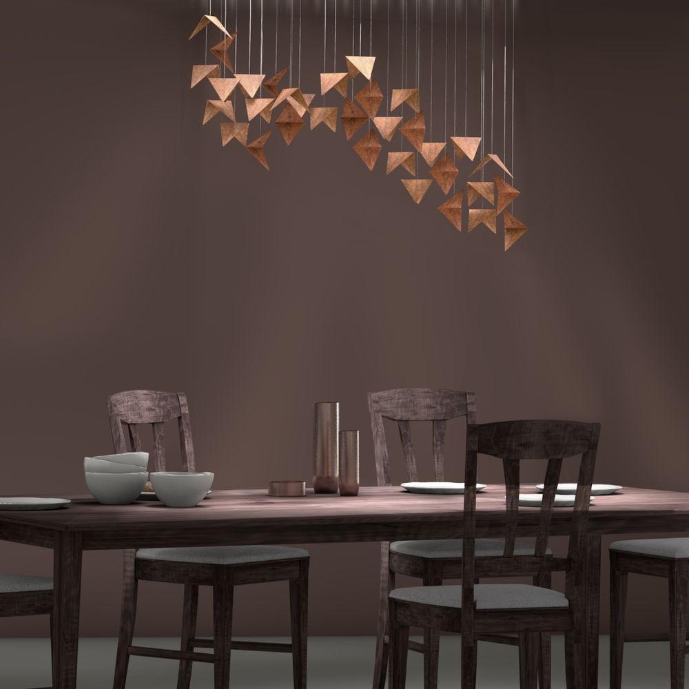 Suspensions - Lustre VILINE noir et rouille LGH0841 - GIE EL