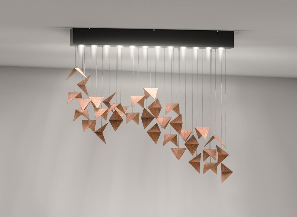 Suspensions - Lustre VILINE noir et rouille LGH0841 - GIE EL