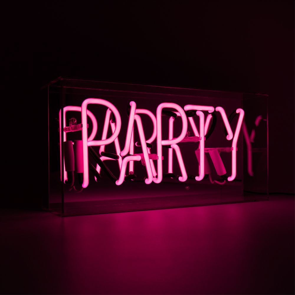 Decorative objects - 'Party' Acrylic Box Neon Light - Pink - LOCOMOCEAN