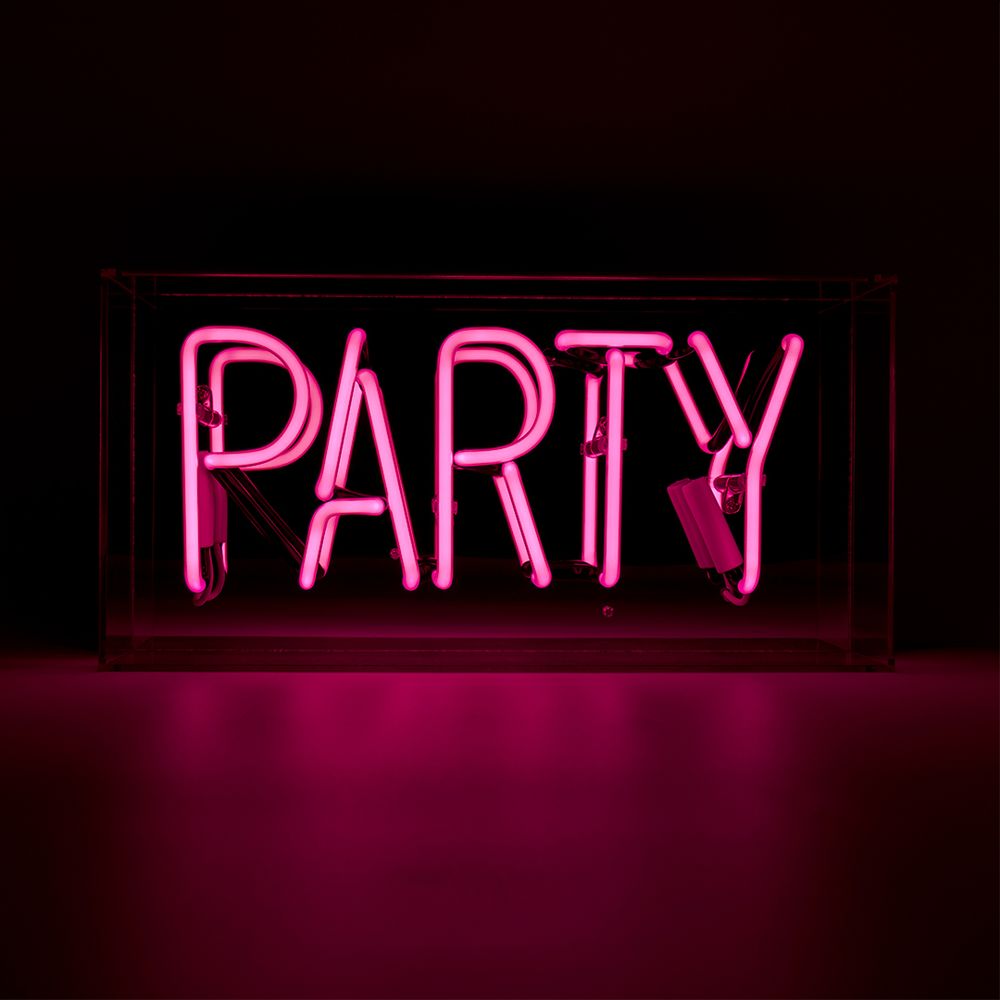 Decorative objects - 'Party' Acrylic Box Neon Light - Pink - LOCOMOCEAN