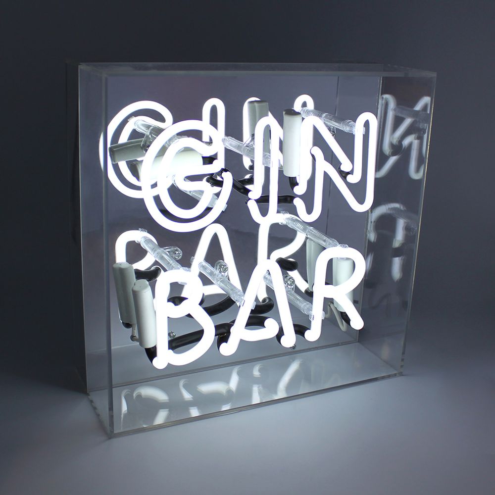 Desk lamps - 'GIN Bar' Acrylic Box Neon Light - LOCOMOCEAN