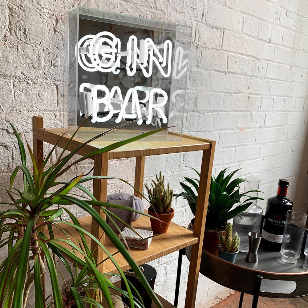 Desk lamps - 'GIN Bar' Acrylic Box Neon Light - LOCOMOCEAN