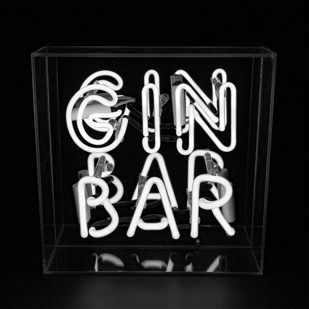 Desk lamps - 'GIN Bar' Acrylic Box Neon Light - LOCOMOCEAN