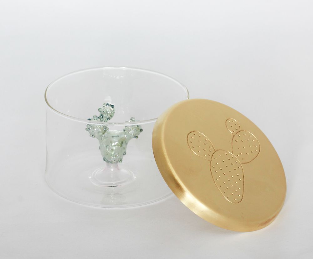 Storage boxes - Glass Box Cactus Motif - ASMA'S CRAFTS