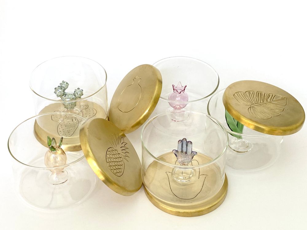 Storage boxes - Glass Box Cactus Motif - ASMA'S CRAFTS