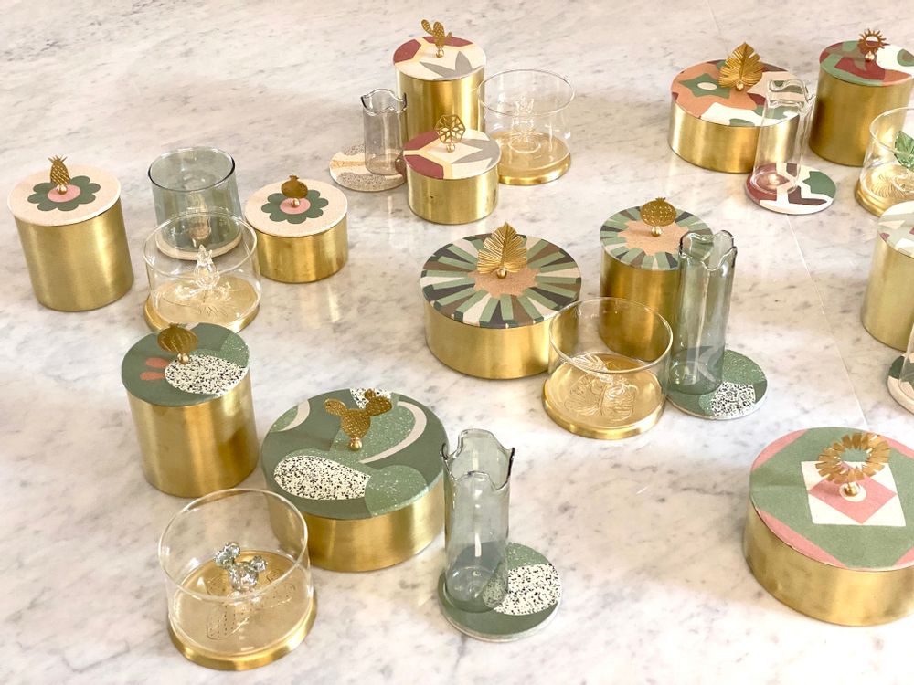 Storage boxes - Glass Box Cactus Motif - ASMA'S CRAFTS
