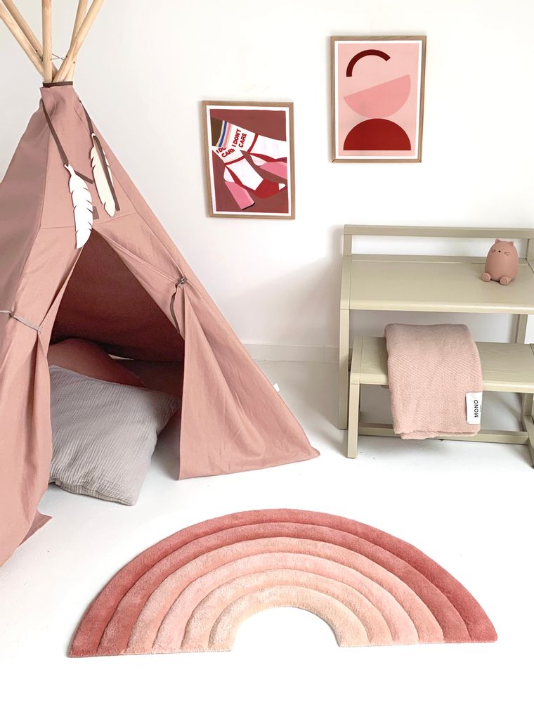 Children's bedrooms - Rainbow Rug Rusty Pink - MAISON DEUX X TEUN ZWETS