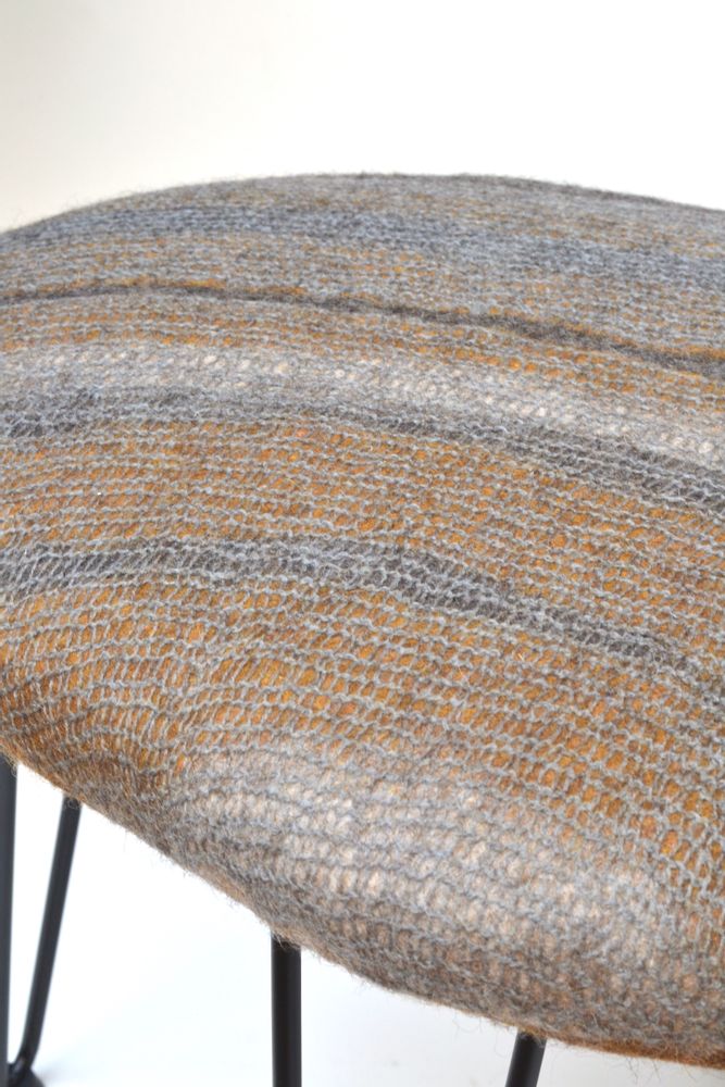 Upholstery fabrics - Handmade wool felt pebble stool - GHISLAINE GARCIN MAILLE&FEUTRE