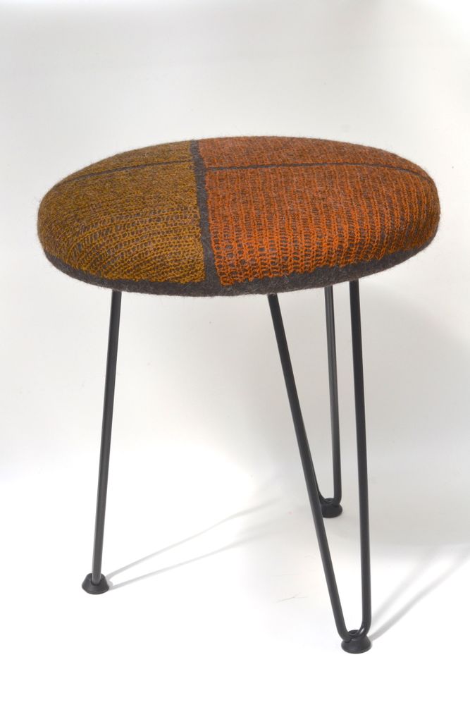 Upholstery fabrics - Handmade Wool Felt Vegetable Dye Stool - GHISLAINE GARCIN MAILLE&FEUTRE