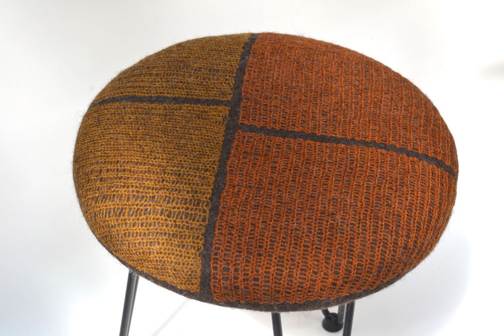 Upholstery fabrics - Handmade Wool Felt Vegetable Dye Stool - GHISLAINE GARCIN MAILLE&FEUTRE