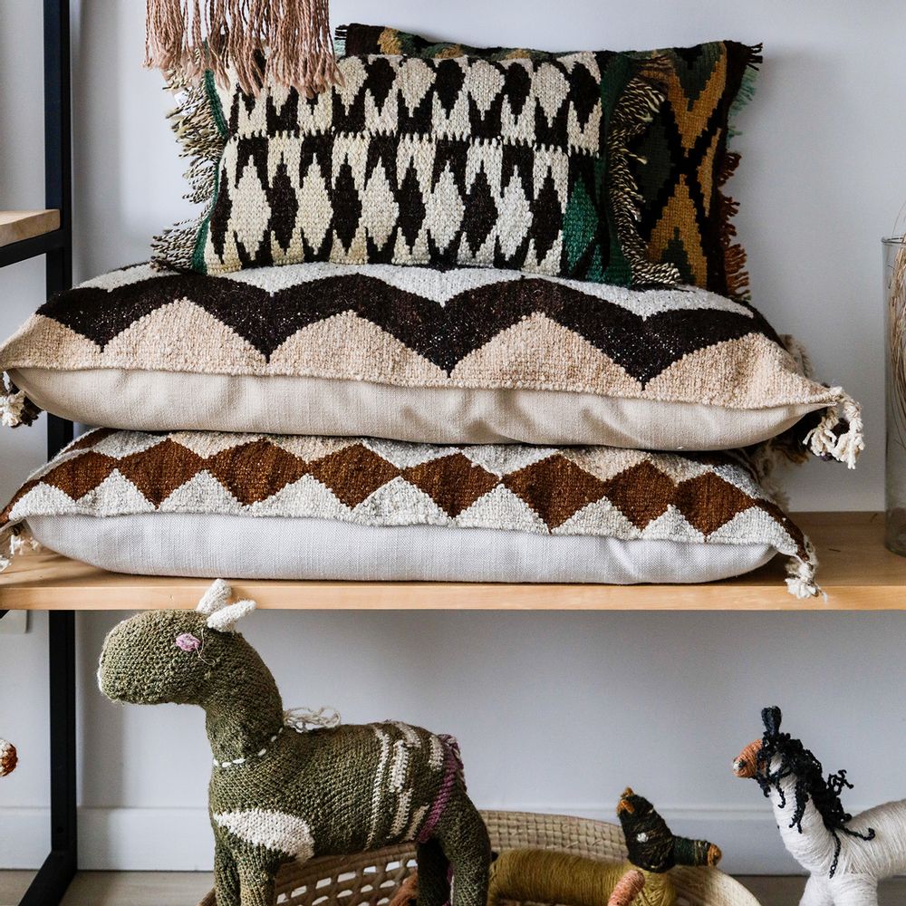 Fabric cushions - Wool Tapestry Cushion - MATRIARCA | NATIVE ART