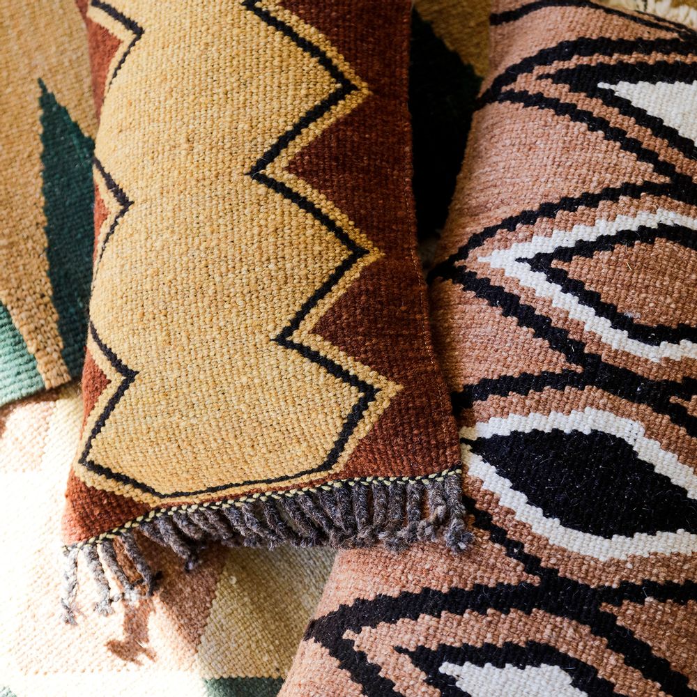 Fabric cushions - Wool Tapestry Cushion - MATRIARCA | NATIVE ART