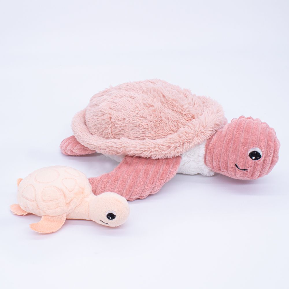 Peluches - SAUVENOU LA TORTUE ET SON BEBE  ROSE - LES PTIPOTOS - DEGLINGOS