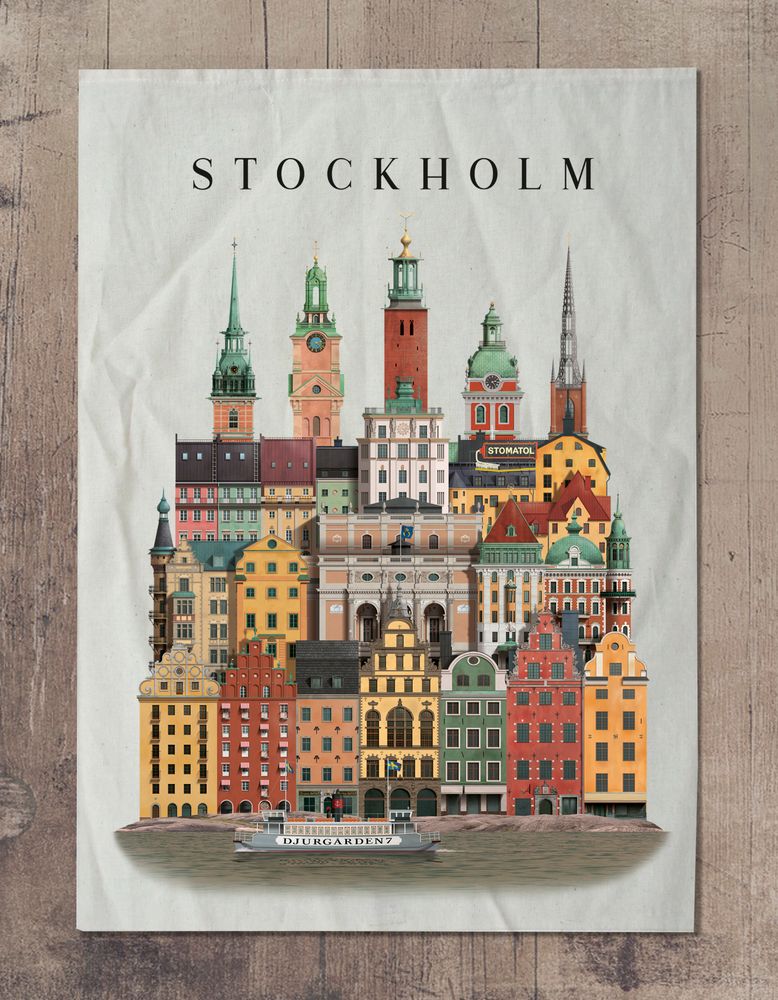 Gifts - Stockholm tea towel - MARTIN SCHWARTZ