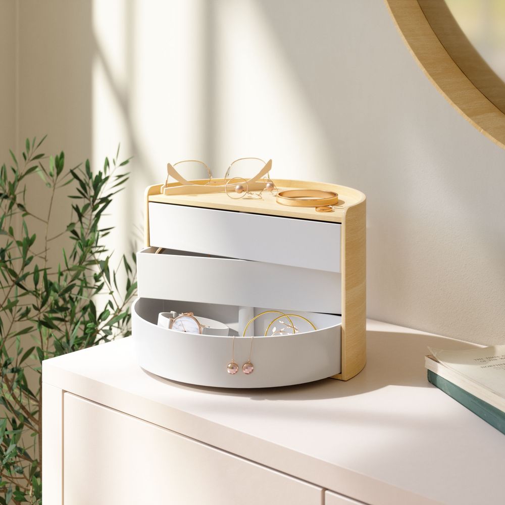 Rangements pour salle de bain - MOONA - Cosmetic & Jewelry storage box - UMBRA