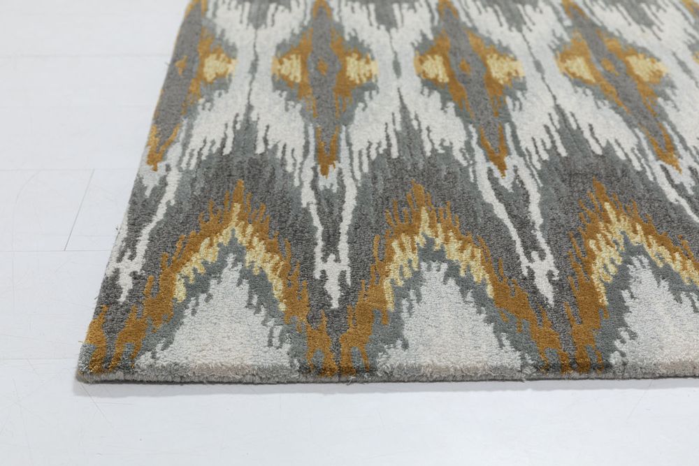 Design objects - Iris Ikat Grey, Luxurious Hand Tufted Rug - OBEETEE