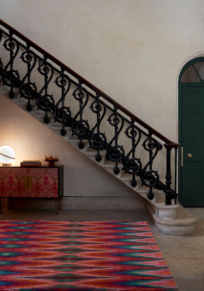 Contemporary carpets - Iris Ikat Pink, Luxurious Hand Tufted Rug - OBEETEE