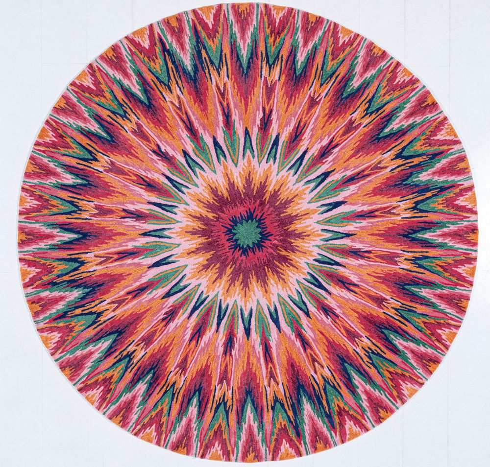 Contemporary carpets - Iris Ikat Pink, Luxurious Hand Tufted Rug - OBEETEE