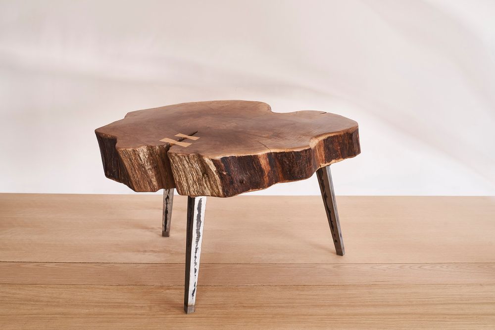 Coffee tables - rustic walnut table - VAN DEN HEEDE-FURNITURE-ART-DESIGN