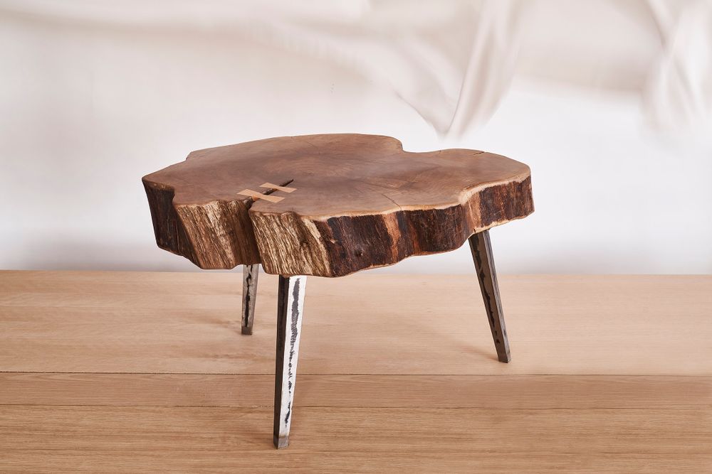 Coffee tables - rustic walnut table - VAN DEN HEEDE-FURNITURE-ART-DESIGN