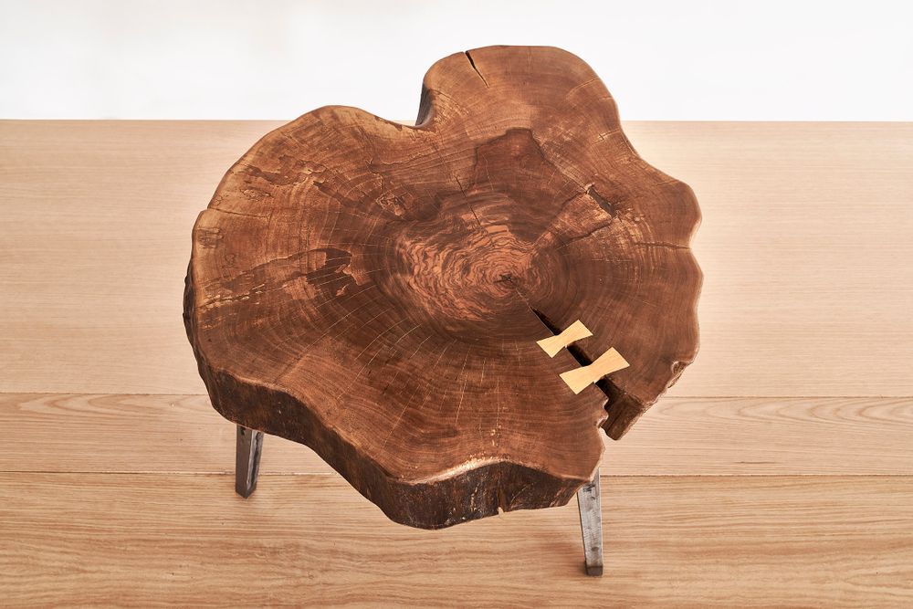 Coffee tables - rustic walnut table - VAN DEN HEEDE-FURNITURE-ART-DESIGN