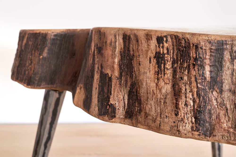 Coffee tables - rustic walnut table - VAN DEN HEEDE-FURNITURE-ART-DESIGN