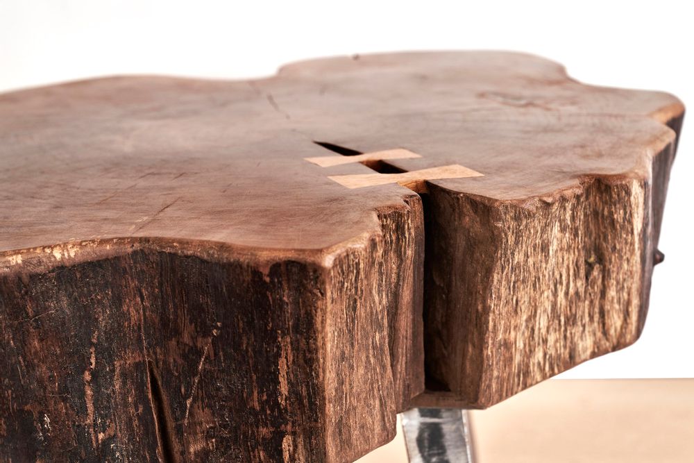 Coffee tables - rustic walnut table - VAN DEN HEEDE-FURNITURE-ART-DESIGN