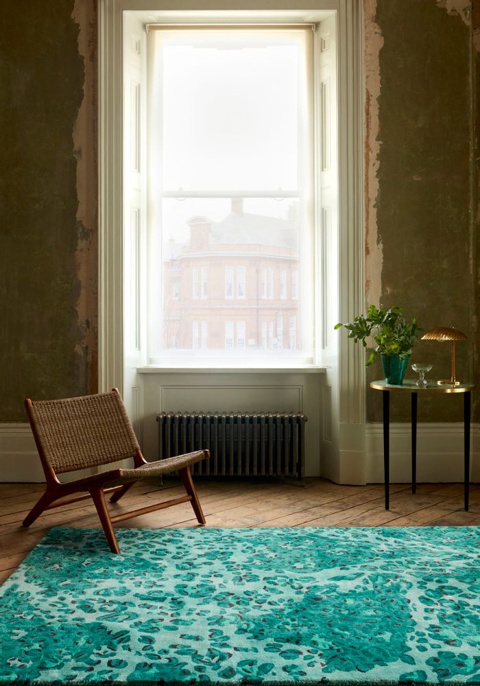 Contemporary carpets - Leopard Love Green, Luxurious Hand Tufted Rug - OBEETEE