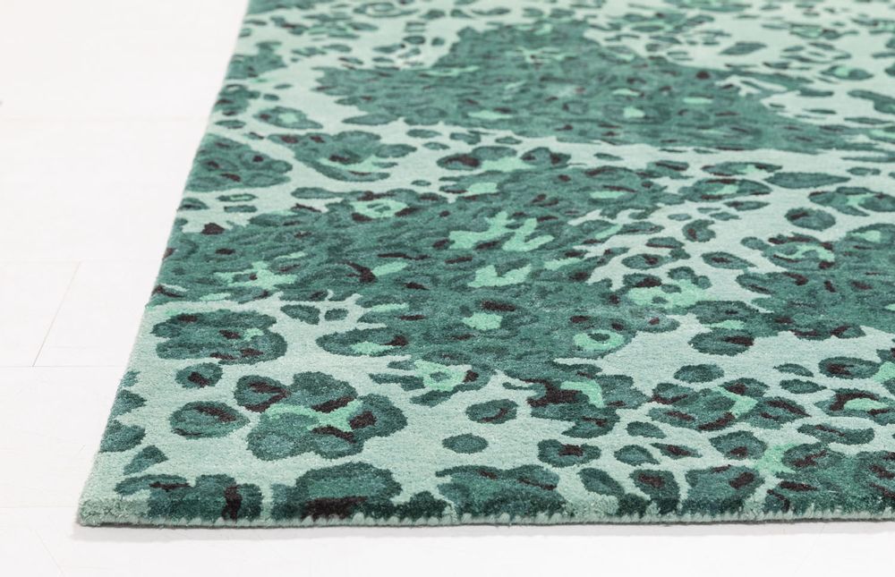 Contemporary carpets - Leopard Love Green, Luxurious Hand Tufted Rug - OBEETEE