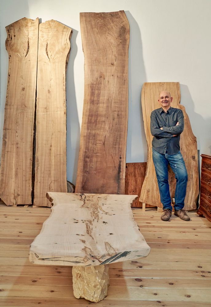 Coffee tables - rustic walnut table - VAN DEN HEEDE-FURNITURE-ART-DESIGN