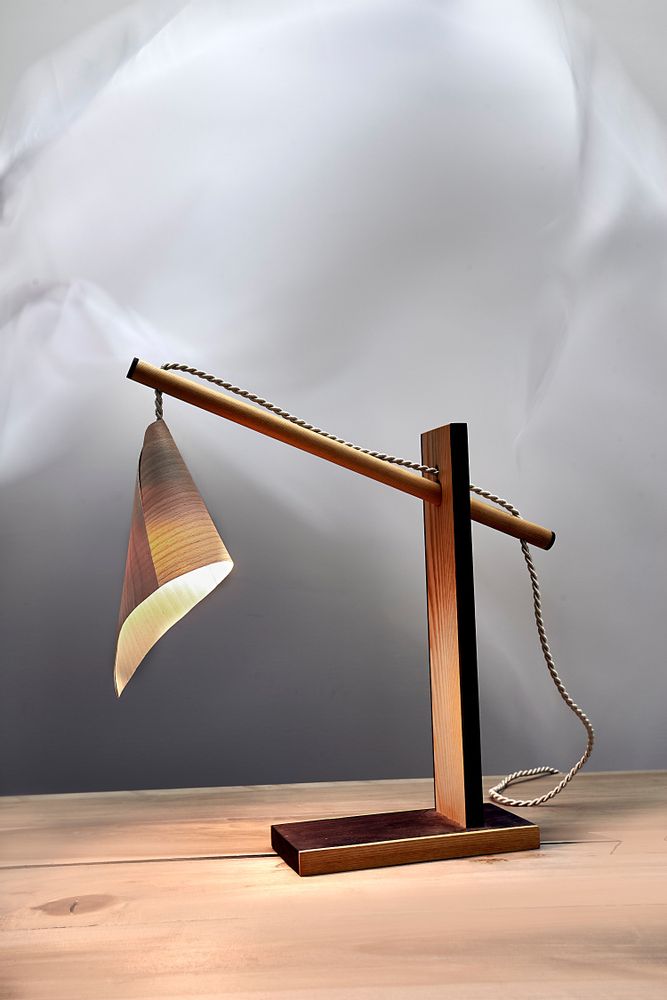 Desk lamps - DRAPE 2 wooden night lamp - VAN DEN HEEDE-FURNITURE-ART-DESIGN