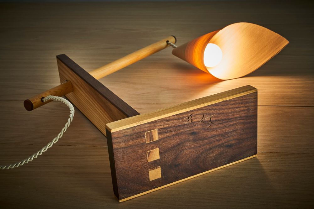 Desk lamps - DRAPE 2 wooden night lamp - VAN DEN HEEDE-FURNITURE-ART-DESIGN