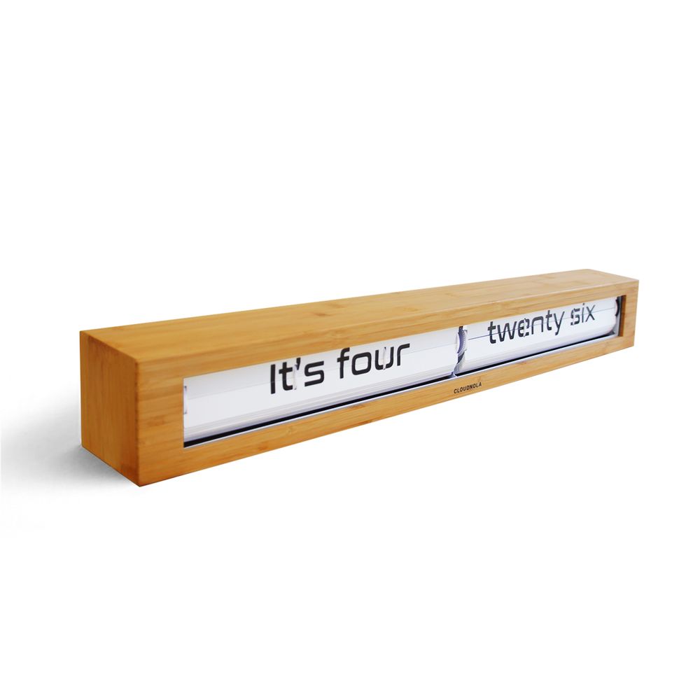 Horloges - Horloge Texttime Flip en Bambou - CLOUDNOLA