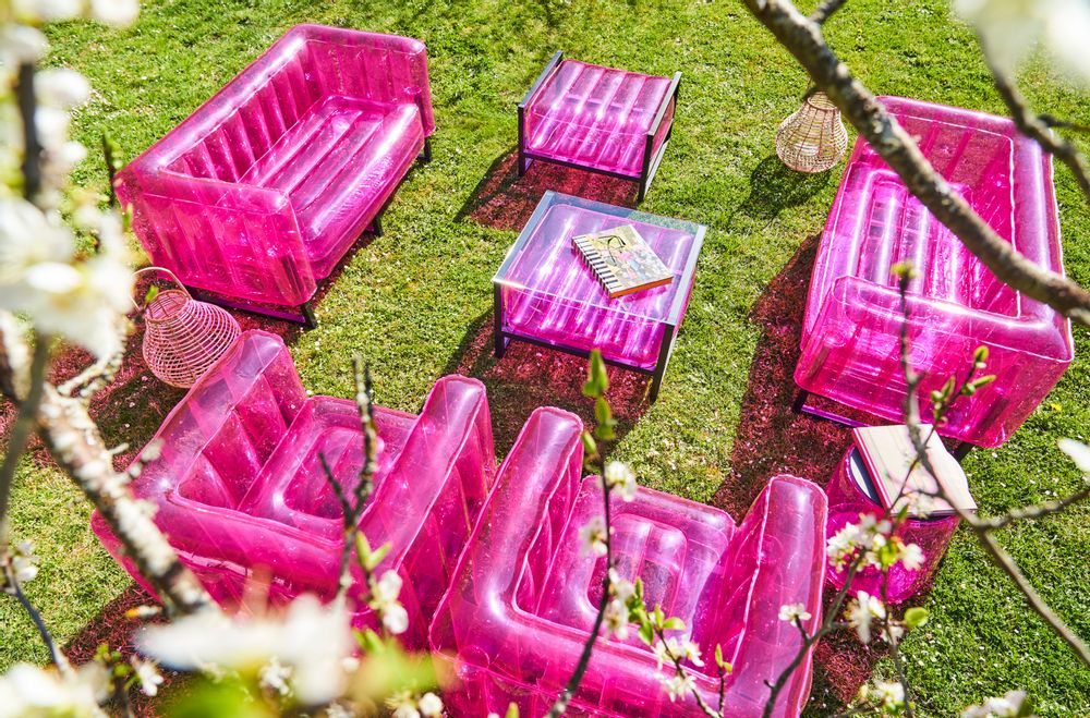 Lawn armchairs - YOMI| Design armchair - Pink - KUUMO DESIGN