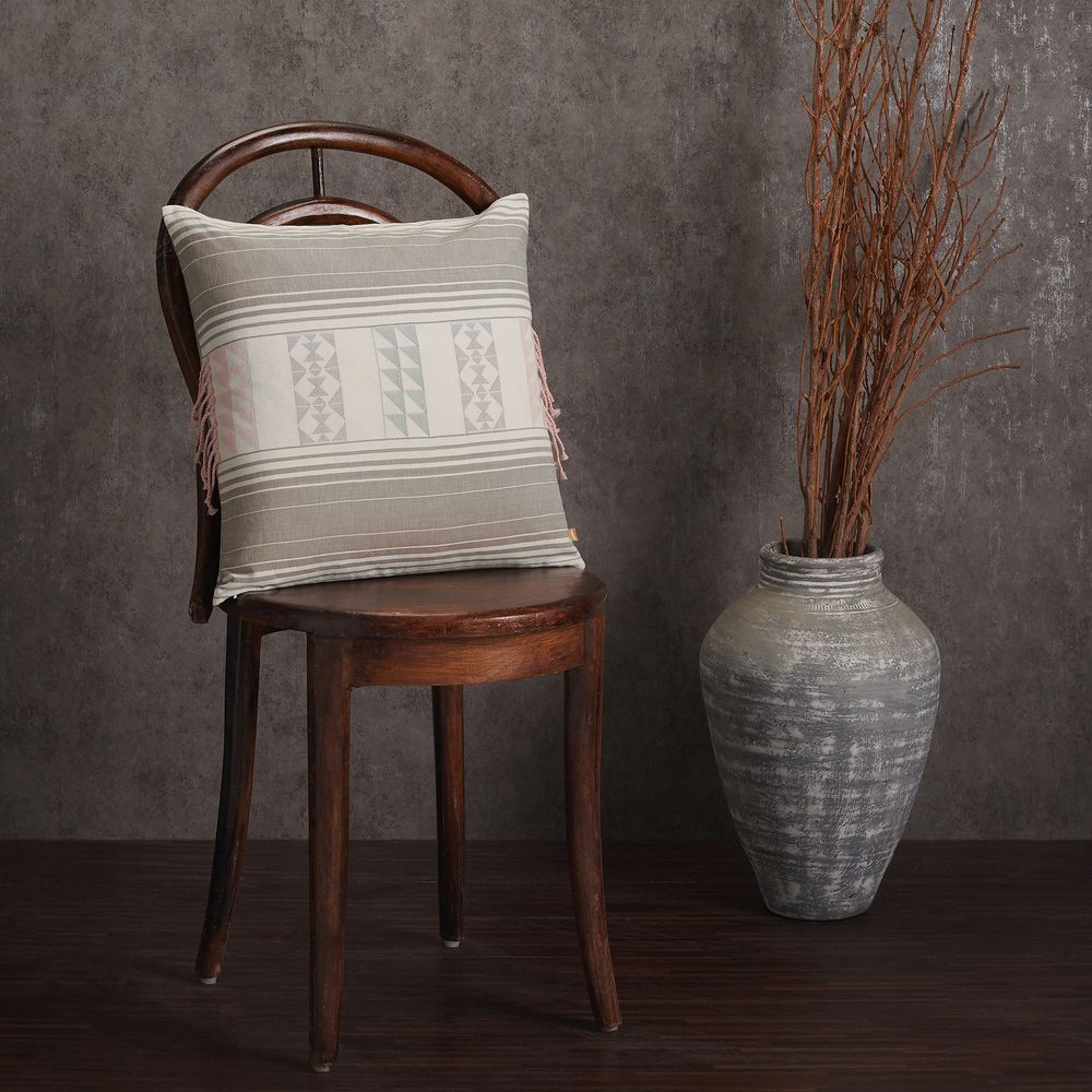 Fabric cushions - Ombushion Grey - AADYAM HANDWOVEN