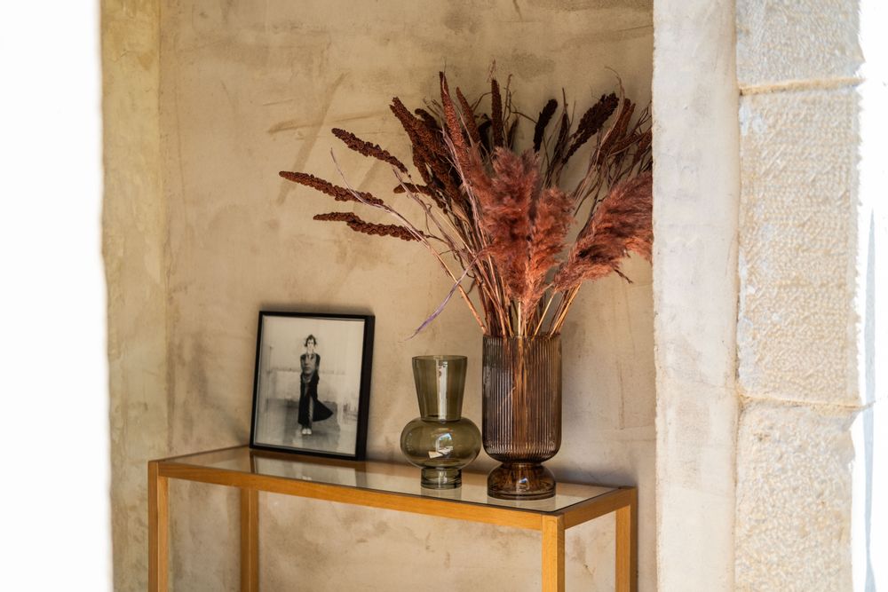 Décorations florales - Fleur séchée naturelle Orange Pampa 6pcs. 70 cm AX71135 - ANDREA HOUSE