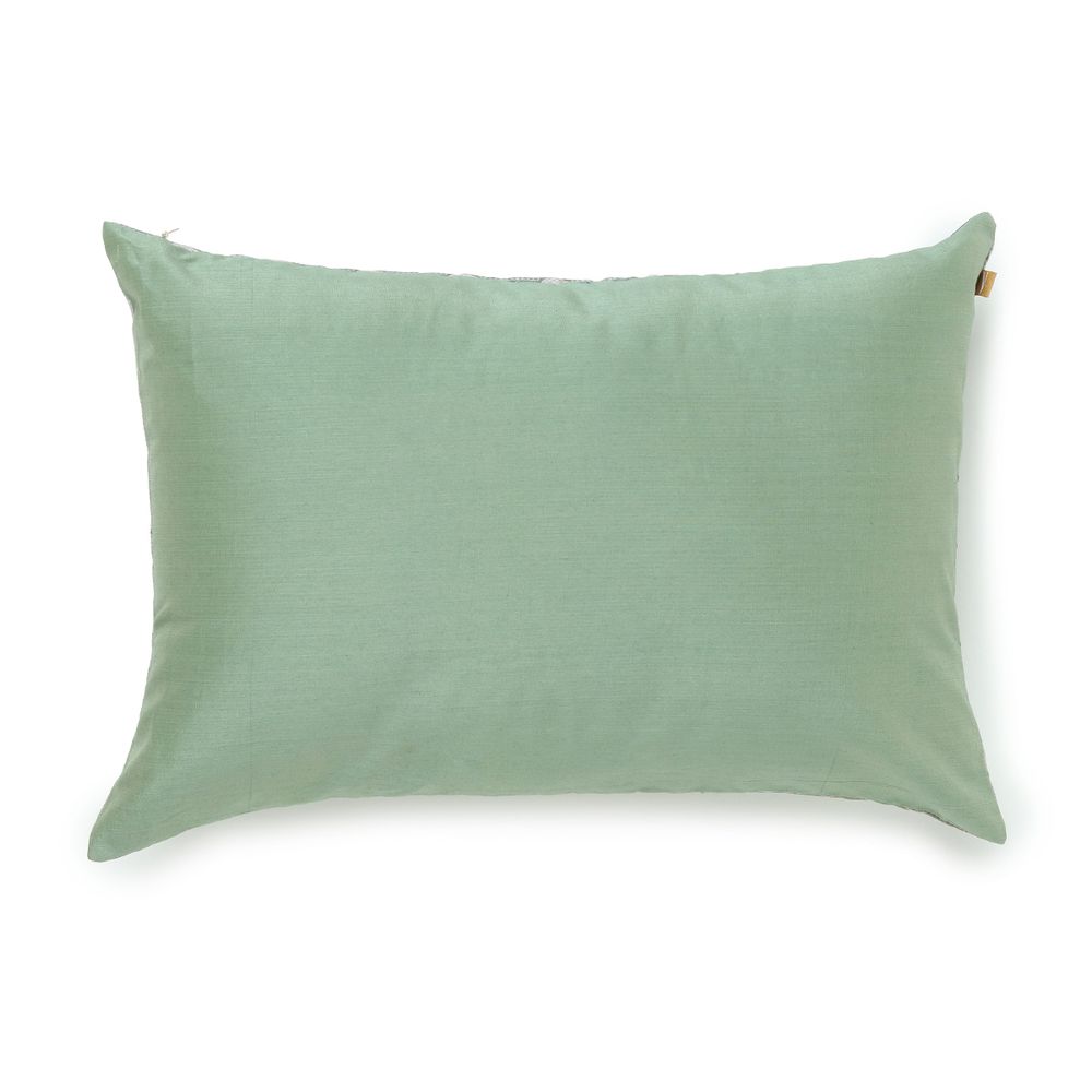 Cushions - Gol Mint Cushion Cover - AADYAM HANDWOVEN