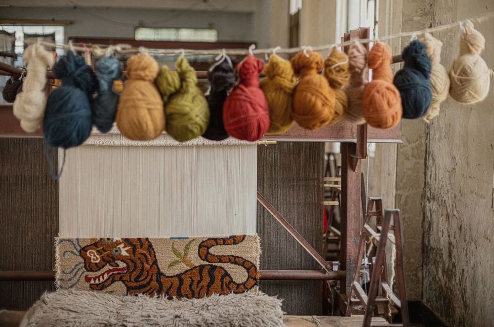 Classic carpets - Hand Knotted Tibetan Tiger Rug - Mountain Tiger Area Rug - OATS & RICE