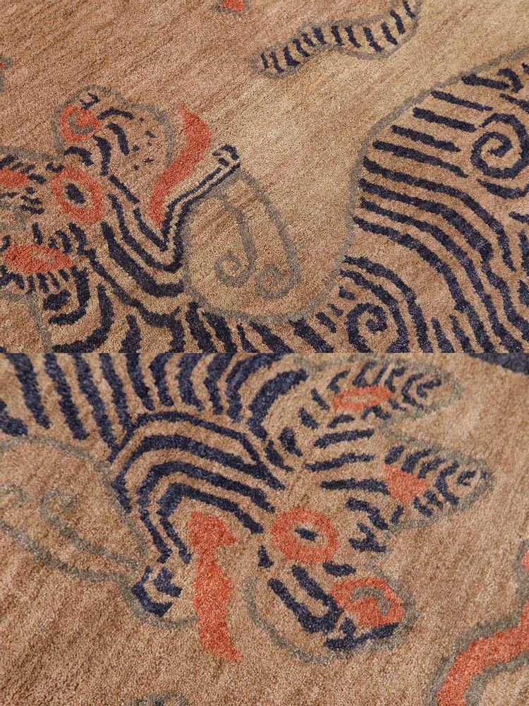 Classic carpets - Hand Knotted Tibetan Tiger Rug - Propitious Tiger Rug - OATS & RICE