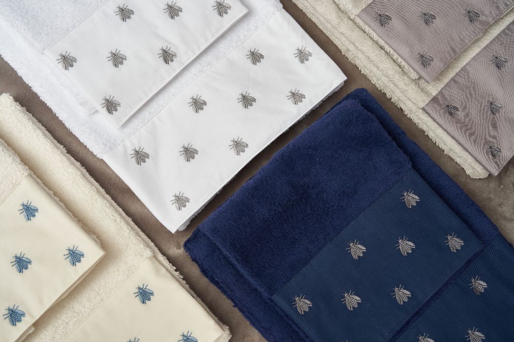 Bath towels - Api percalle Ricami metallici - Bath linen - MASTRO RAPHAEL