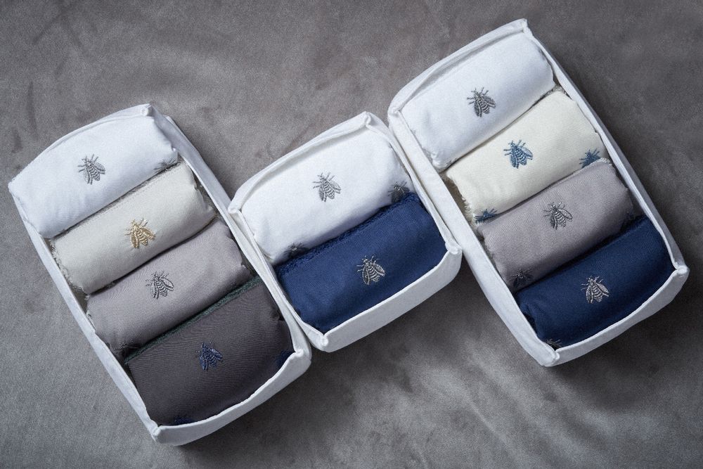 Bath towels - Api percalle Ricami metallici - Bath linen - MASTRO RAPHAEL