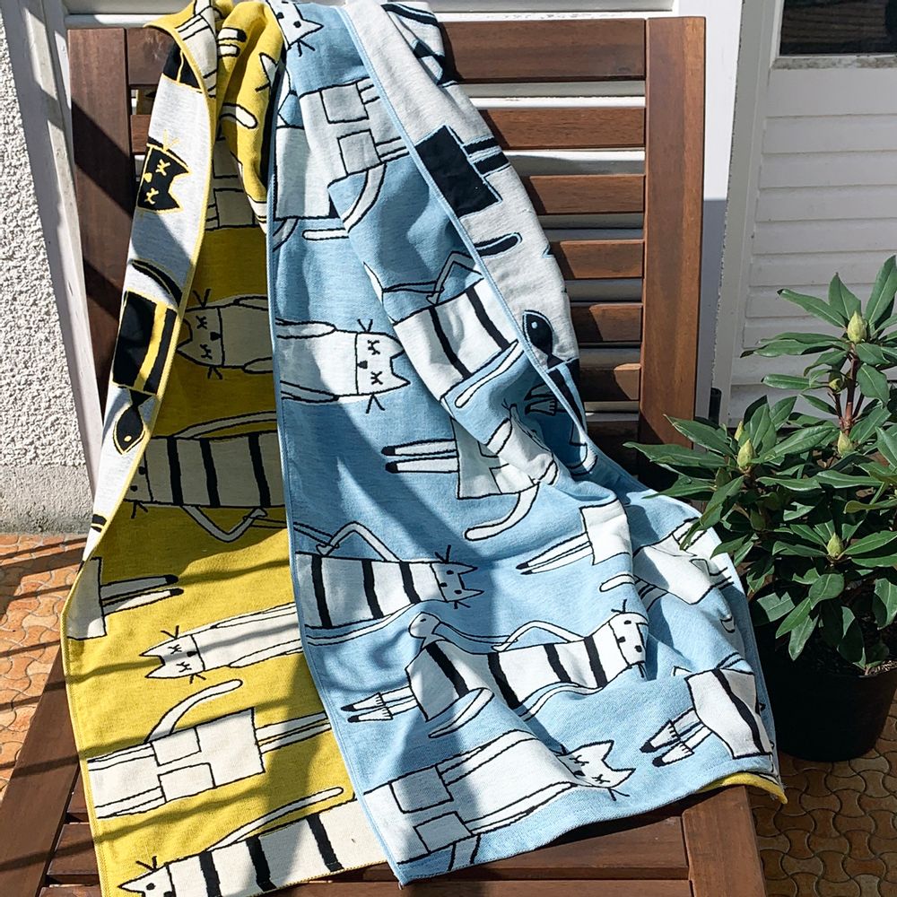 Table linen - CAT IN NY gauze towel color Y (yellow) - ATSUKO MATANO PARIS