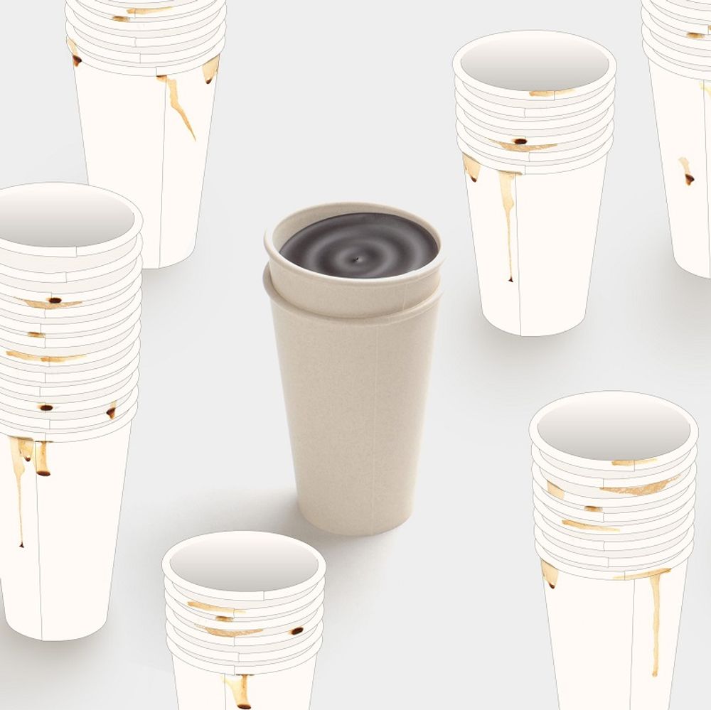 Mugs - ''Take Out'' Biomass Coffee Mug 350ml - Dark Brown - HOUSE OF HOME