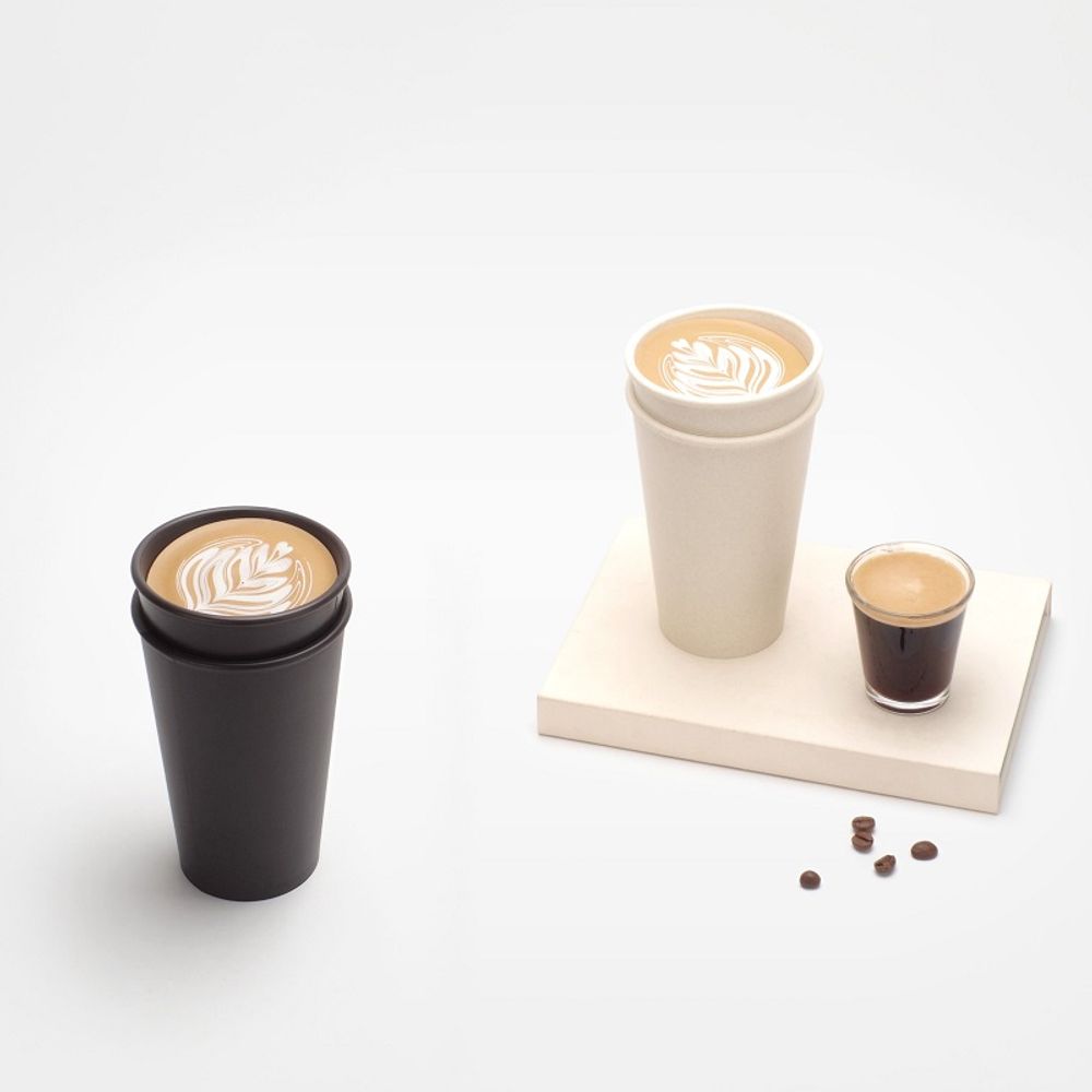 Mugs - ''Take Out'' Biomass Coffee Mug 350ml - Dark Brown - HOUSE OF HOME