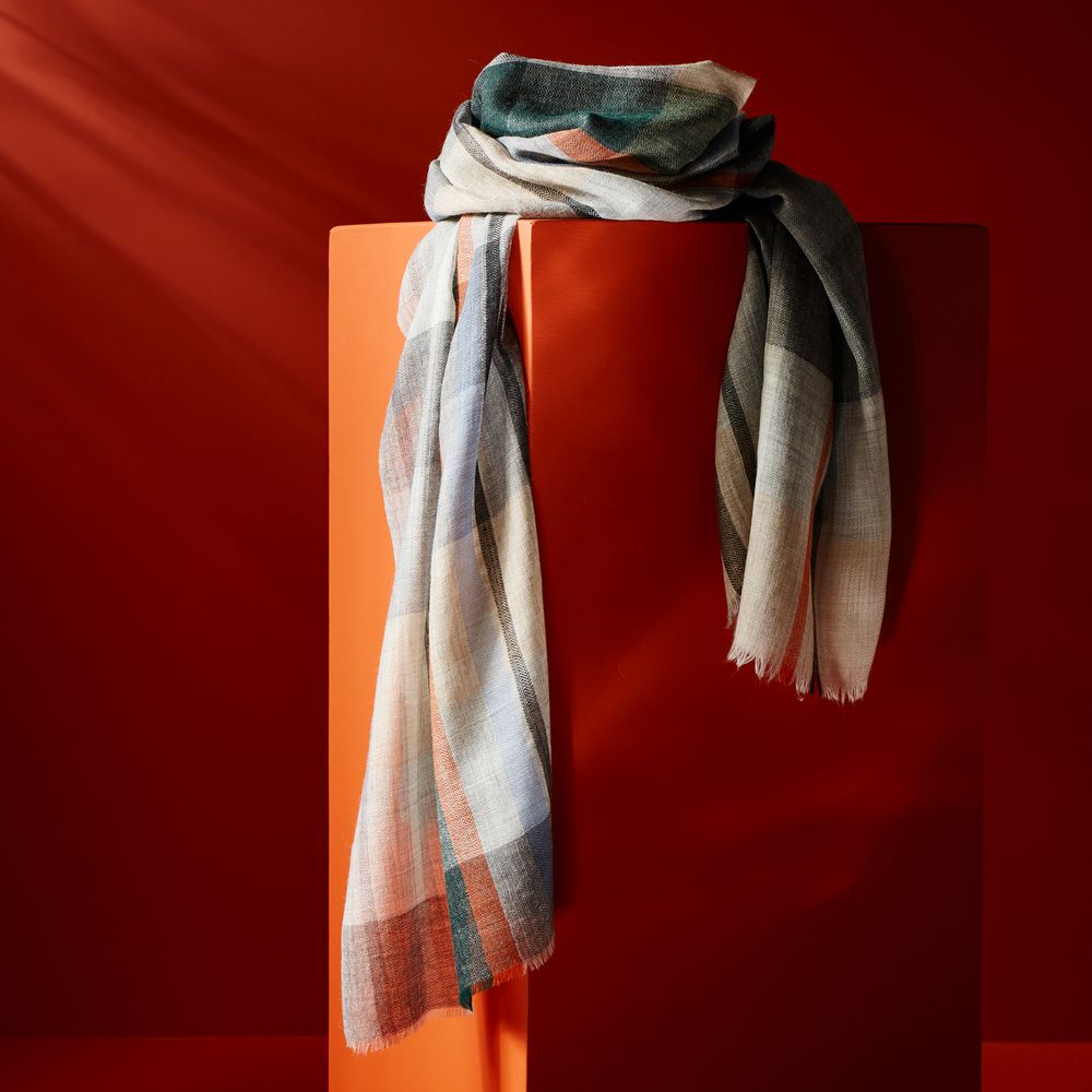 Foulards et écharpes - ÉCHARPE HOMME À CARREAUX POLPERRO LAINE - AV08 PARIS