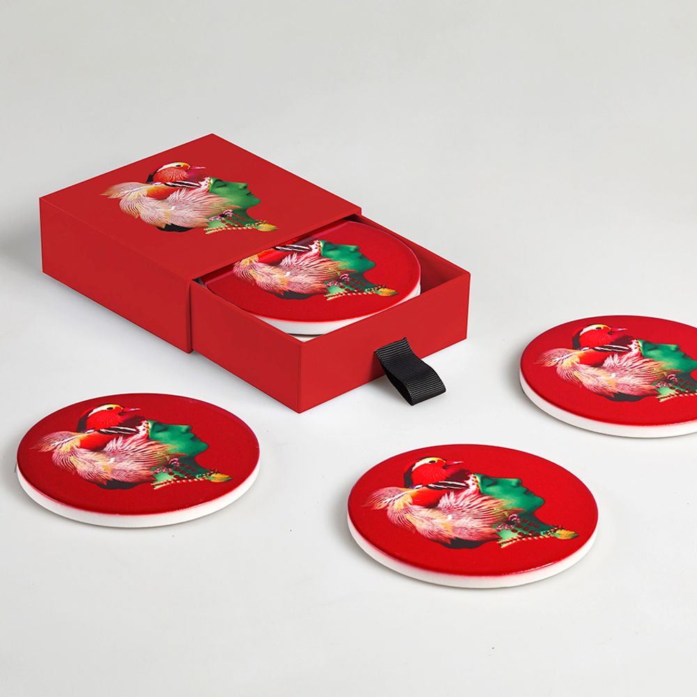 Objets de décoration - Set de 4 dessous-de-verre en céramique - GANGZAÏ DESIGN