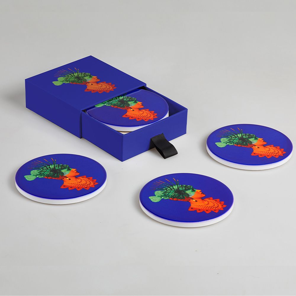 Objets de décoration - Set de 4 dessous-de-verre en céramique - GANGZAÏ DESIGN