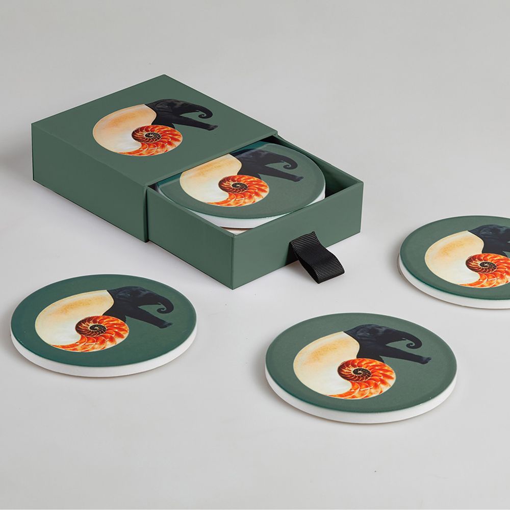 Objets de décoration - Set de 4 dessous-de-verre en céramique - GANGZAÏ DESIGN